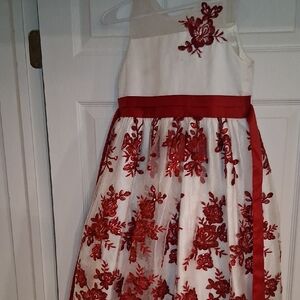 American Princess Red and White Floral Dress